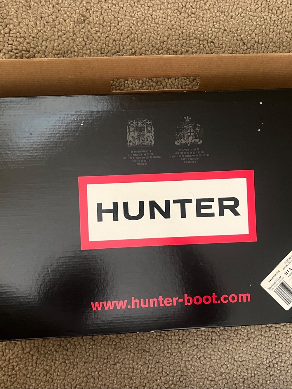 Hunter Tall Black Gloss Rain Boots with Signature Logo - Picture 9 of 13